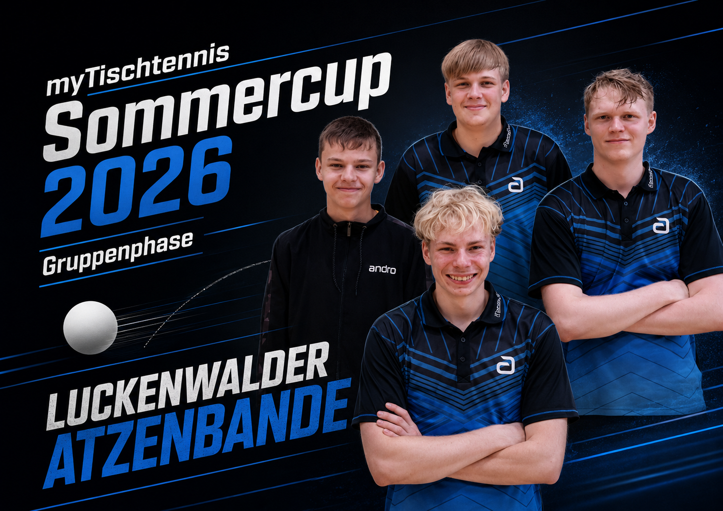Die Luckenwalder Atzen Anton (vorne), Kimi, Connor, Max (v.l.n.r.)